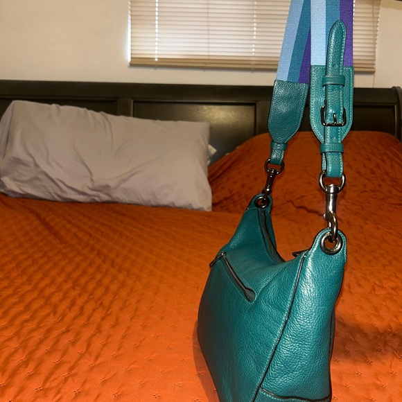 Coach Turquoise Leather Shoulder Bag - Picture 2 of 5